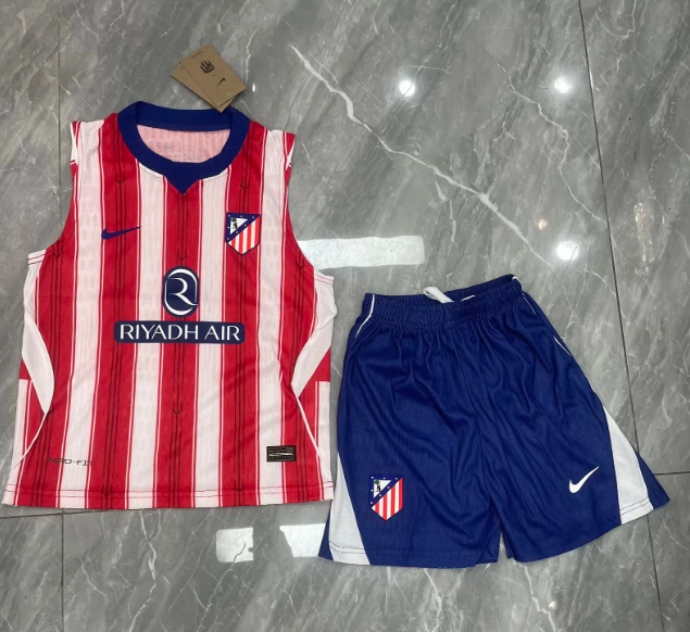 Kit Infantil Regata Atletico de Madrid Home 26/27 - Vermelho e Branca