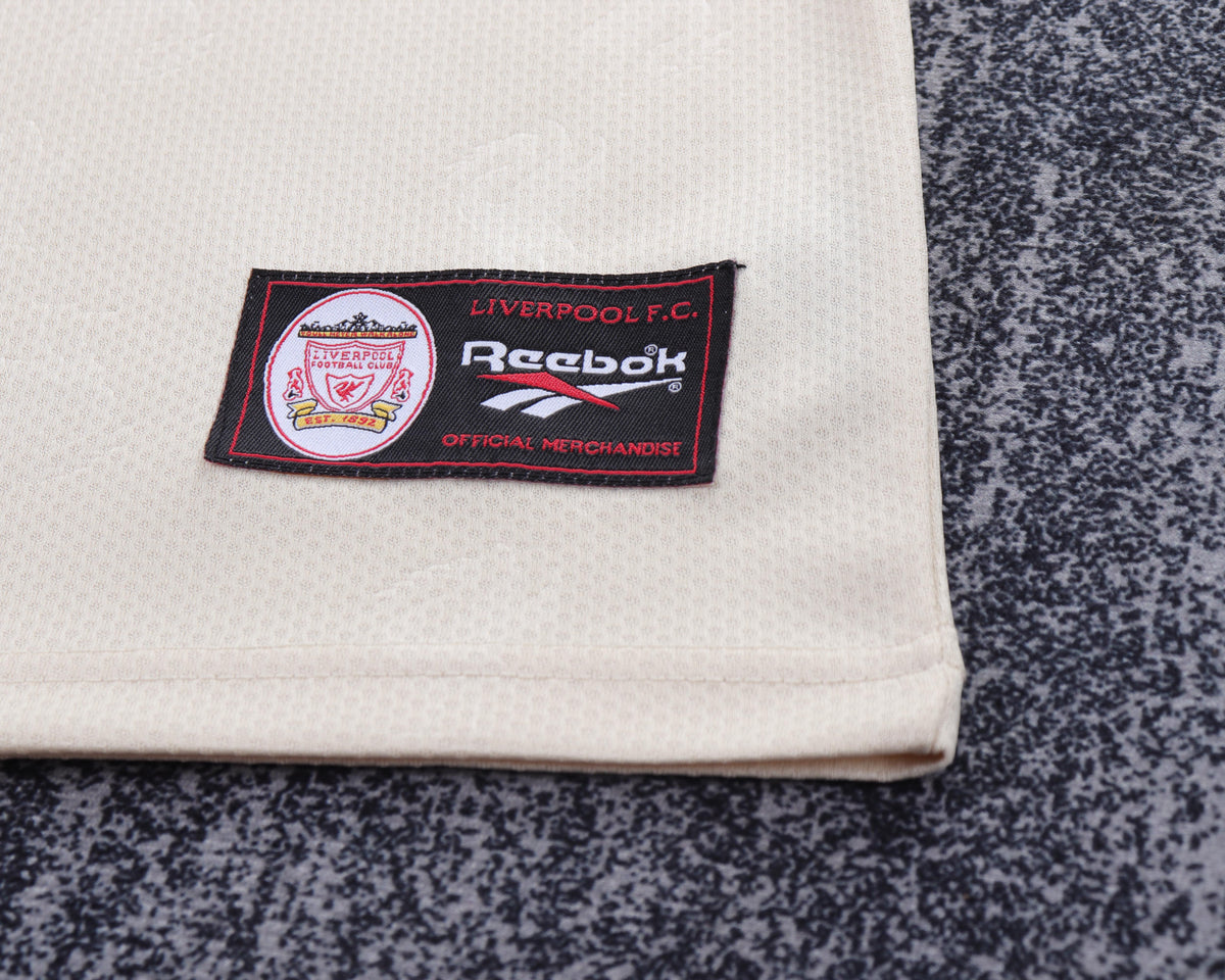 Kit Infantil Liverpool Away Retrô 96/97 Reebok - Bege