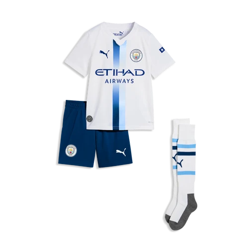 Kit Infantil Manchester City Third 26/27 - Branca e Azul
