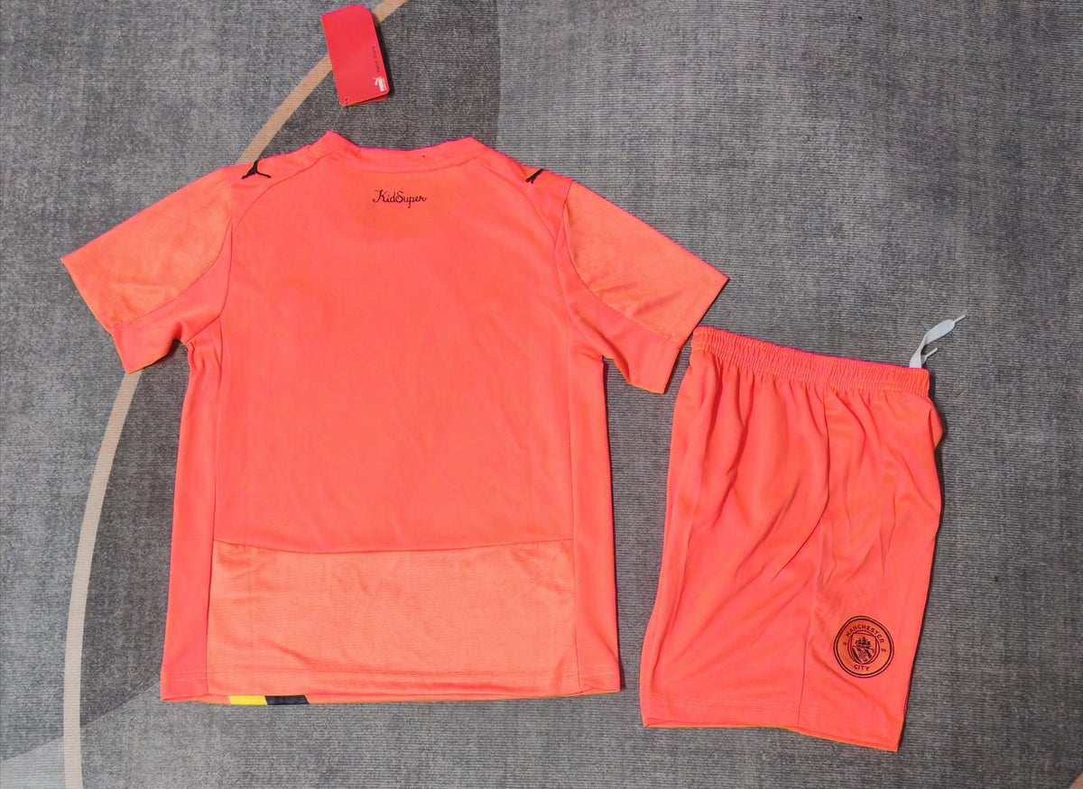 Kit Infantil Manchester City Goleiro 25/26 - Laranja