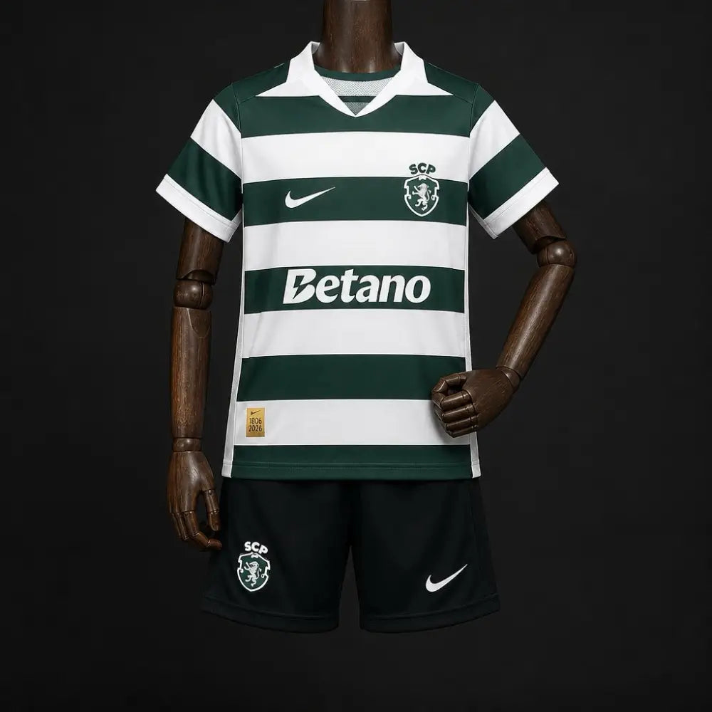 Kit Infantil Sporting Home 26/27 - Verde e Branca