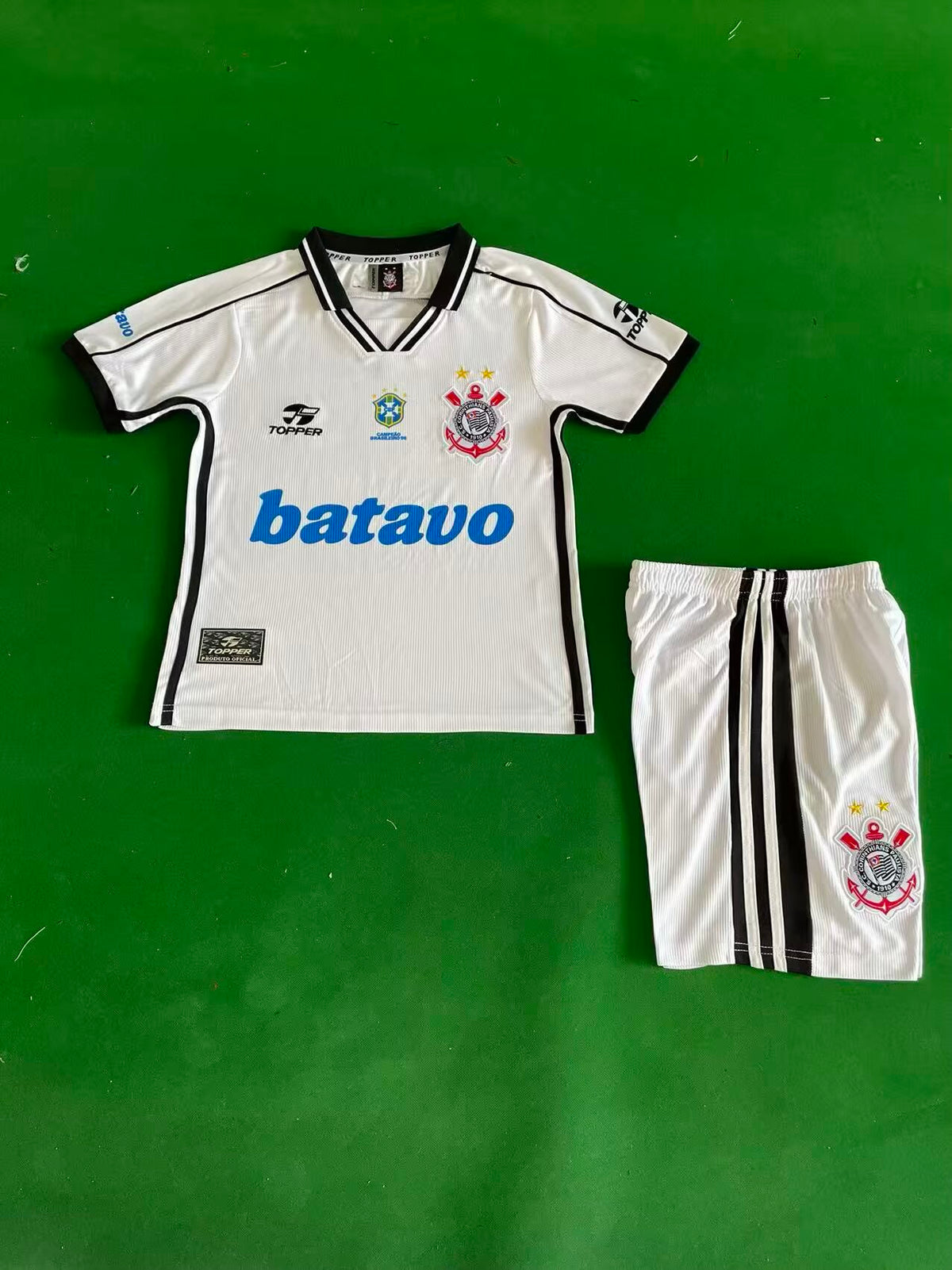 Kit Infantil Corinthians Home Retrô 1999 - Branco