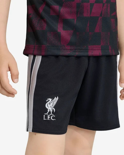 Kit Infantil Liverpool Third 26/27  - Preto e Vermelho
