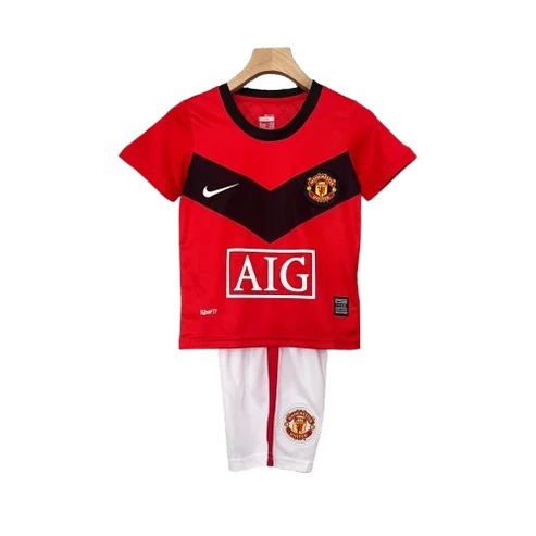 Kit infantil Manchester United Retrô Home 2009 - Vermelho