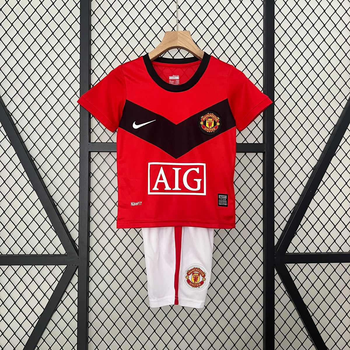 Kit infantil Manchester United Retrô Home 2009 - Vermelho