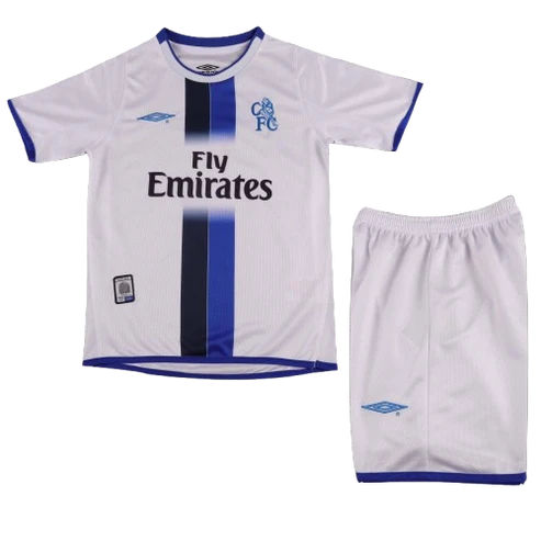 Kit Infantil Chelsea Away Retrô 03/04 - Branca