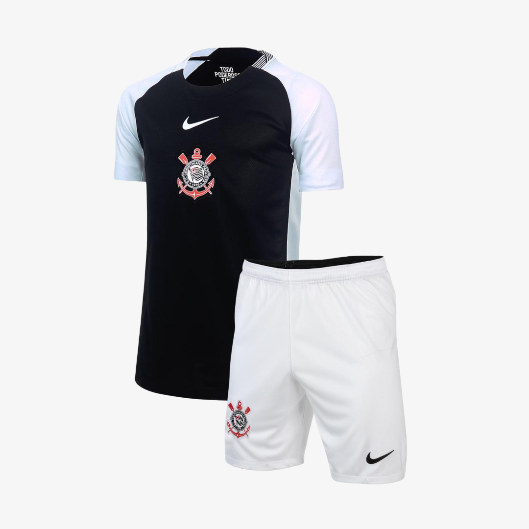 Kit Infantil Corinthians Away 25/26 - Preto