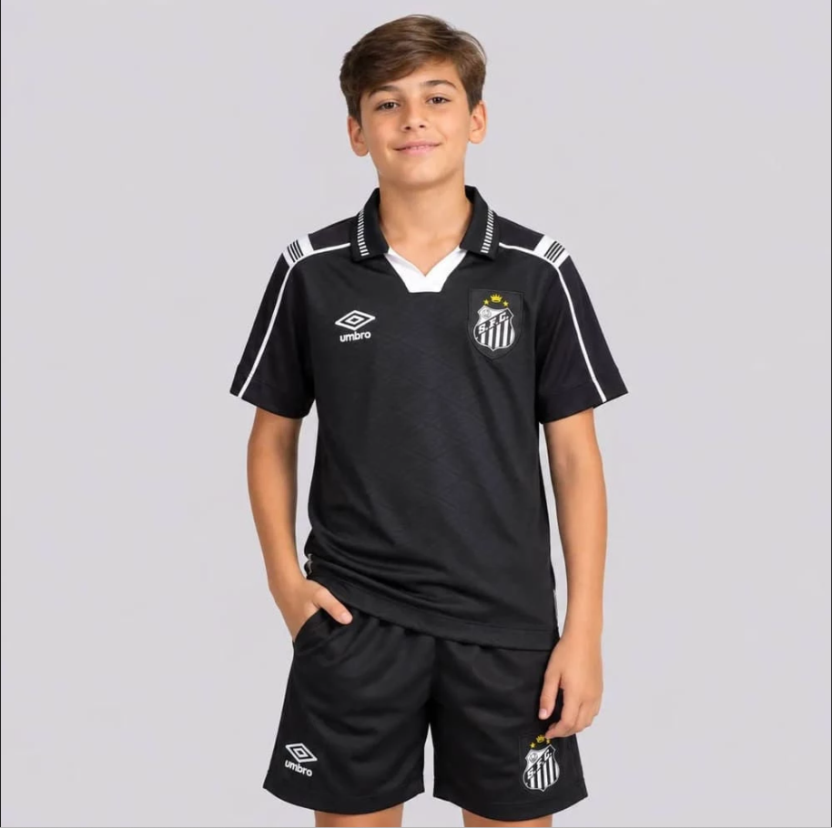 Kit Infantil Santos Third 26/27 - Preta