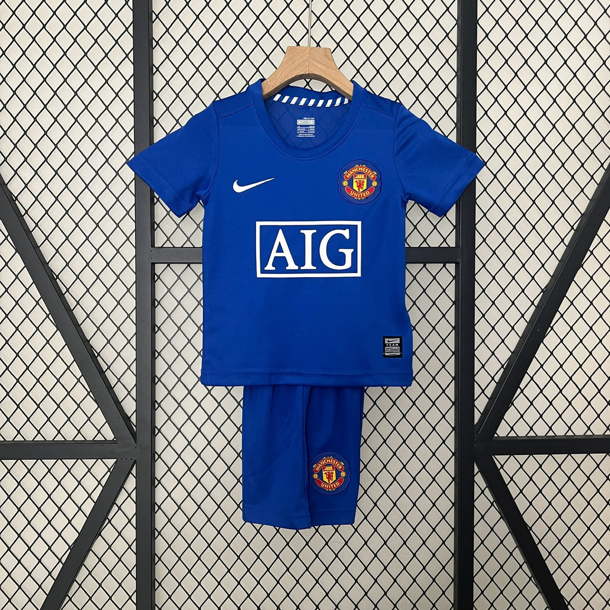 Kit infantil Manchester United Retrô Away 2009 - Azul