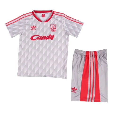 Kit Infantil Liverpool Away Retrô 89/90 - Cinza