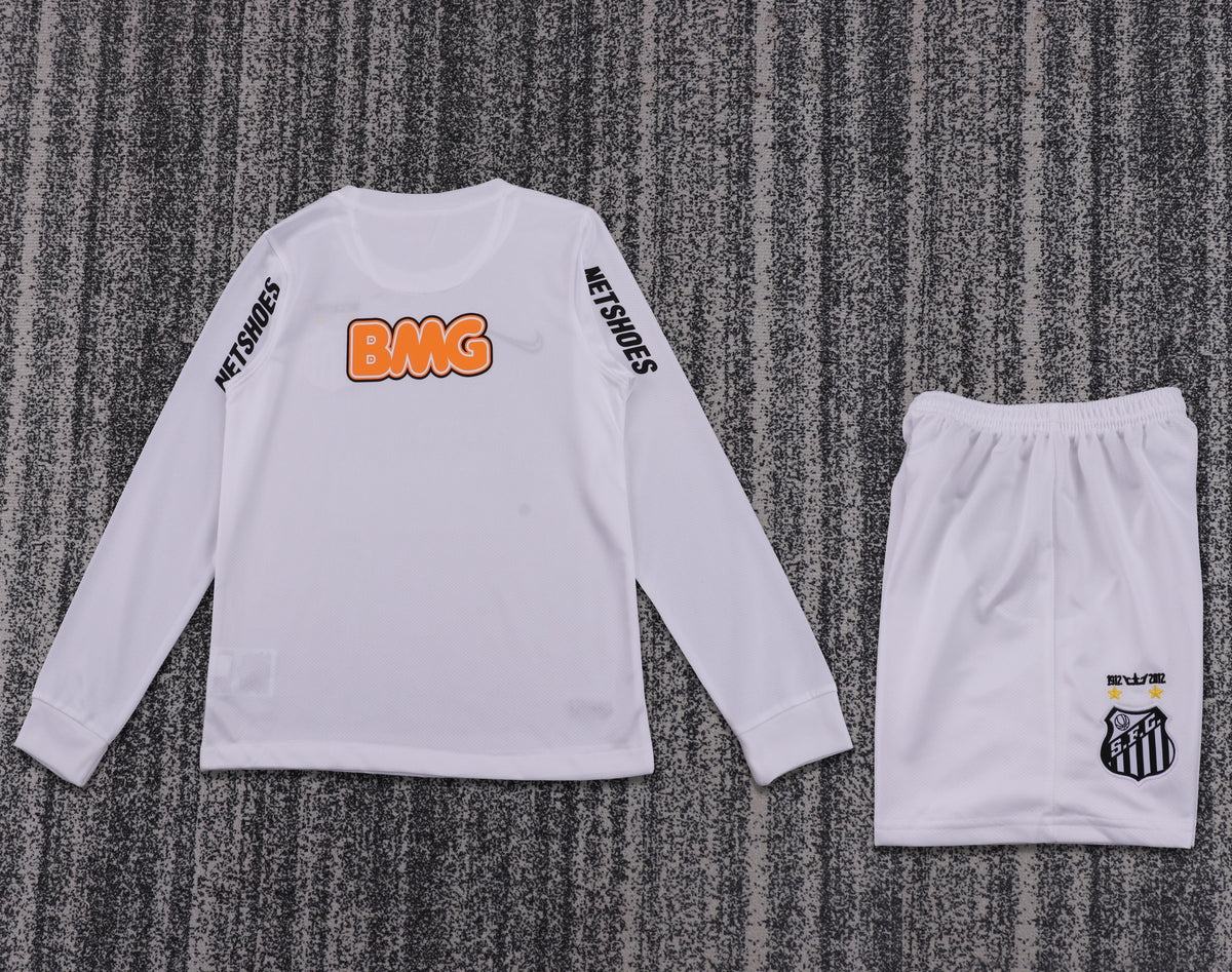 Kit Infantil Santos Home Retro 11/12 Manga Longa - Branco