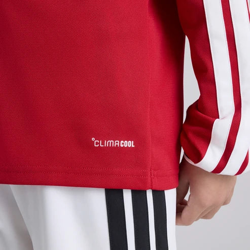 Kit infantil Manchester United Home Manga Longa 26/27 - Vermelho