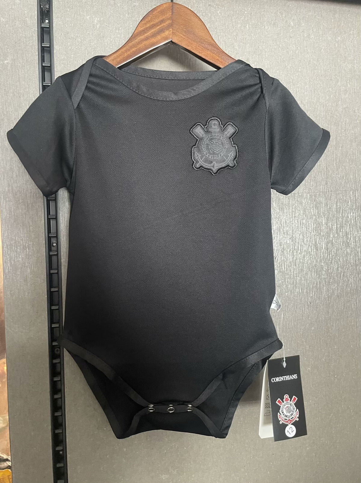 Body Bebê Infantil Corinthians Awa 24/25  - Preto
