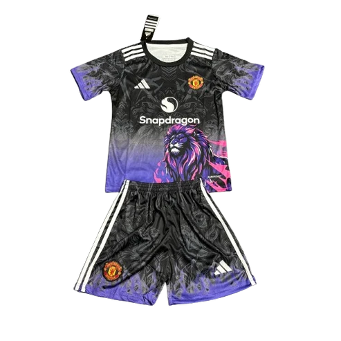 Kit infantil Manchester United Edição Especial 25/26  - Preto e Roxo