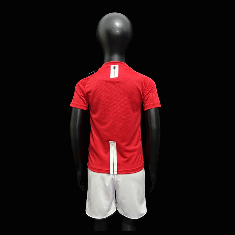 Kit infantil Manchester United Retrô Home 2008  - Vermelho