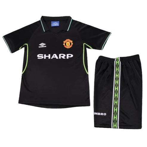 Kit infantil Manchester United Retrô Away 97/98  - Preta