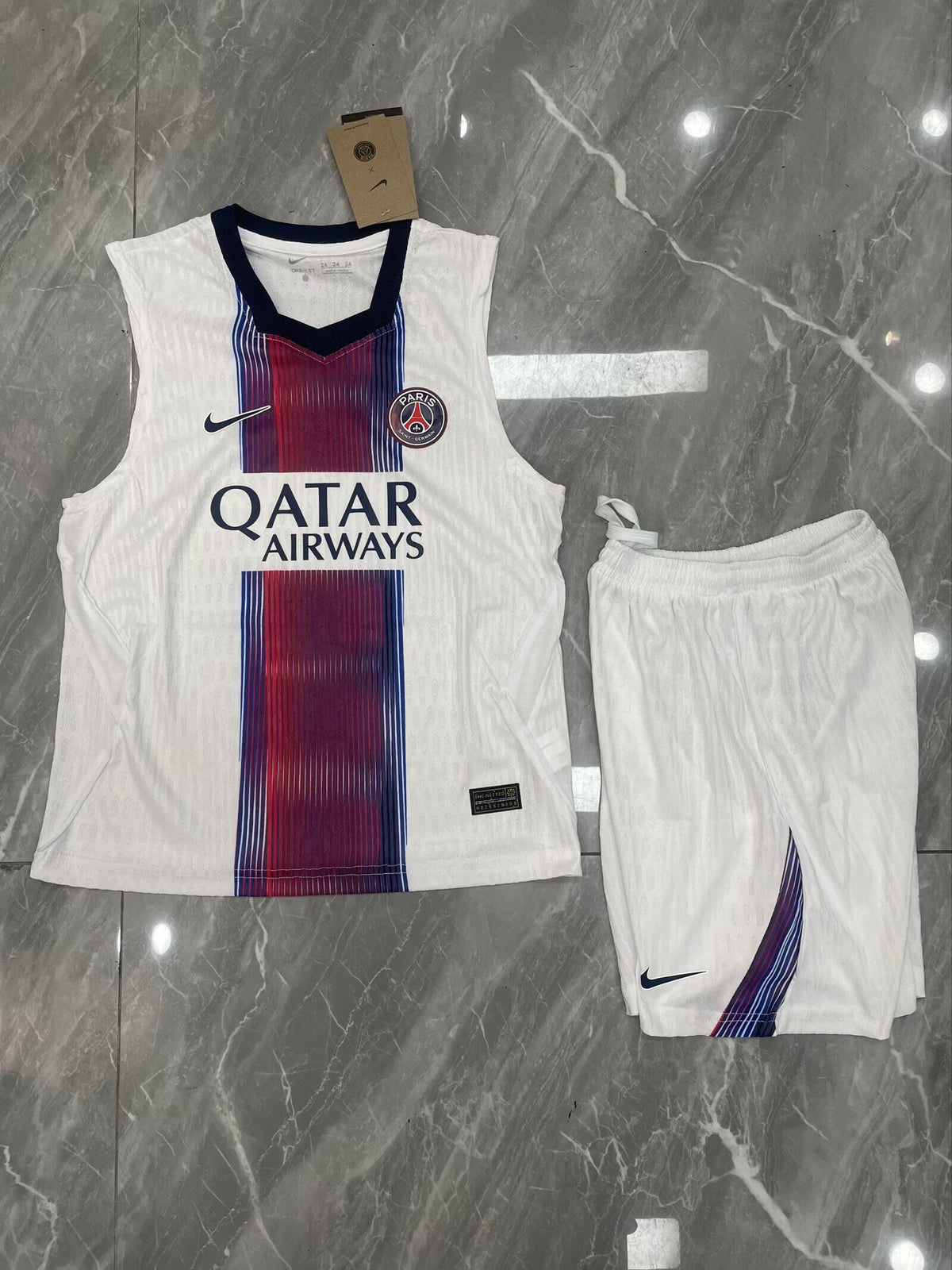 Kit Infantil Regata PSG Away 26/27 - Branca e Vermelho