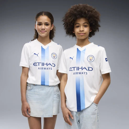 Kit Infantil Manchester City Third 26/27 - Branca e Azul