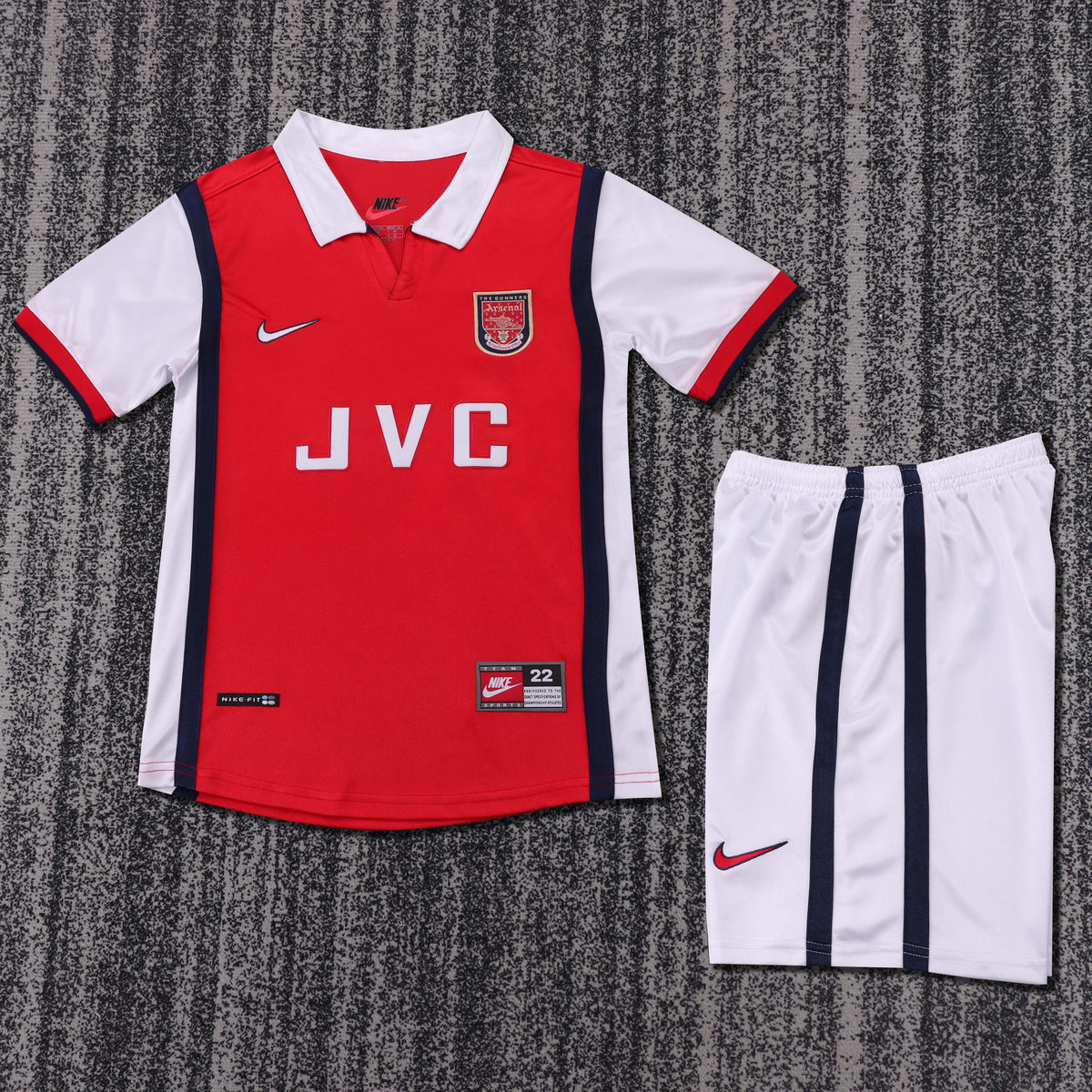 Kit Infantil Arsenal Home Retrô 98/99 - Vermelho e Branco