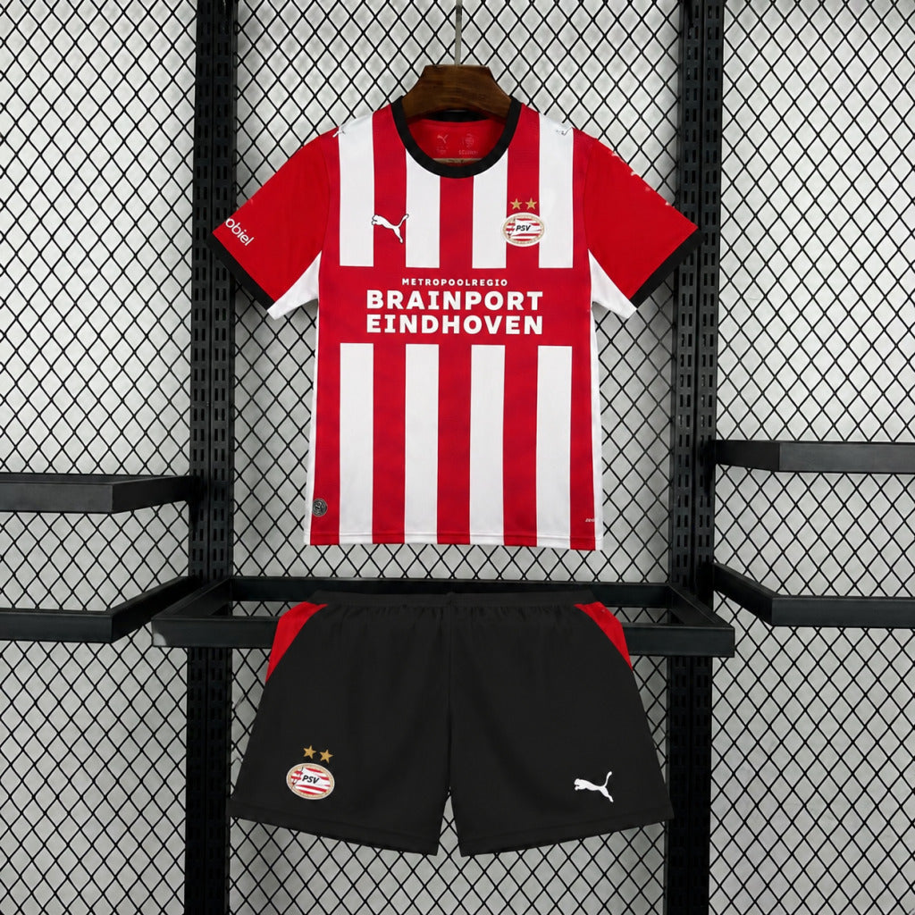 Kit Infantil PSV Home 26/27  - Vermelho e Branco