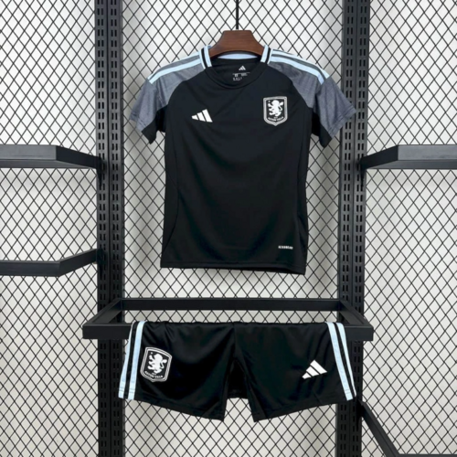 Kit Infantil Aston Villa Away 25/26 - Preto