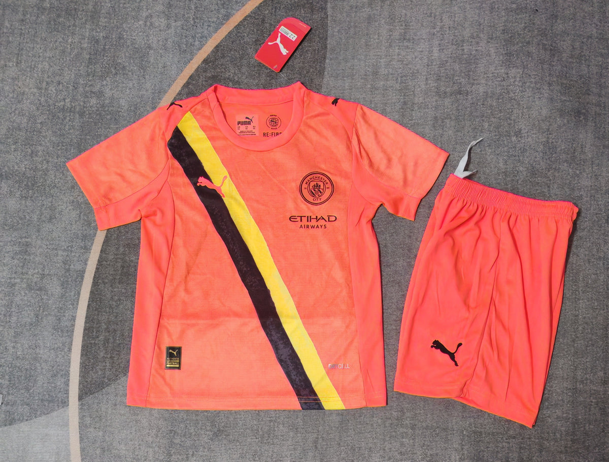 Kit Infantil Manchester City Goleiro 25/26 - Laranja