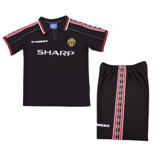 Kit infantil Manchester United Retrô Away 98/99 - Preto
