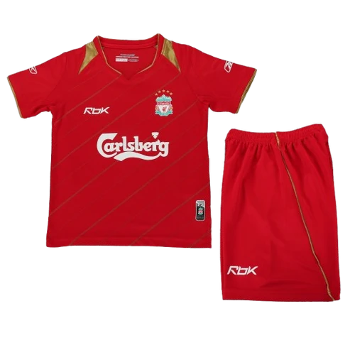 Kit Infantil Liverpool Home Retrô 04/05 Reebok - Vermelho