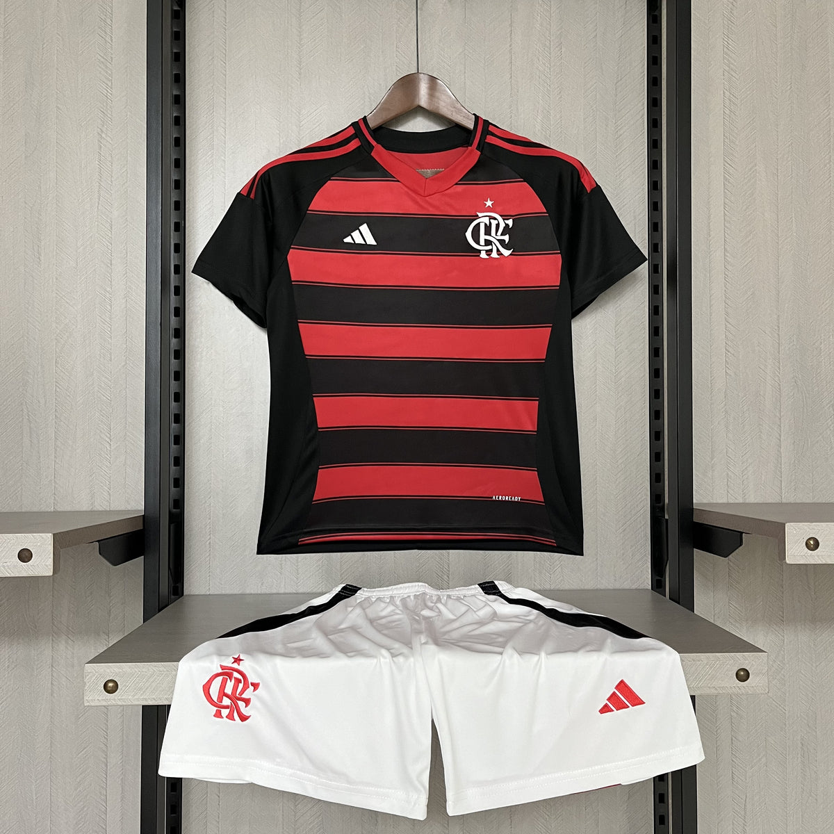 Kit Infantil Flamengo Home 25/26 -Vermelho e Preto