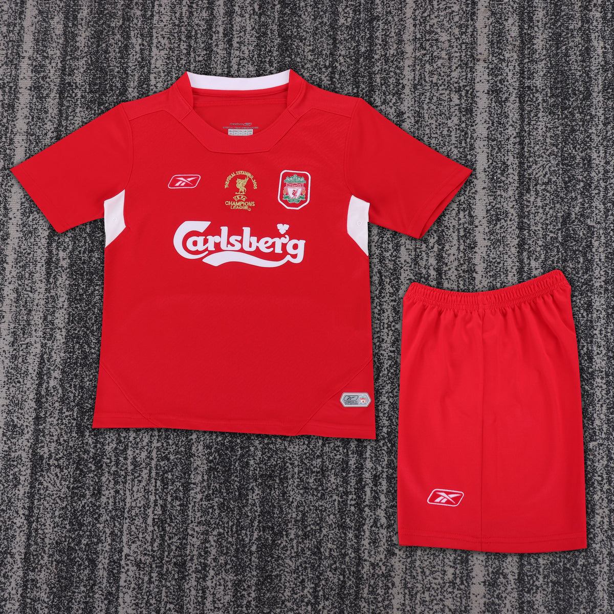 Kit Infantil Liverpool Home Retrô 05/06 Reebok - Vermelha