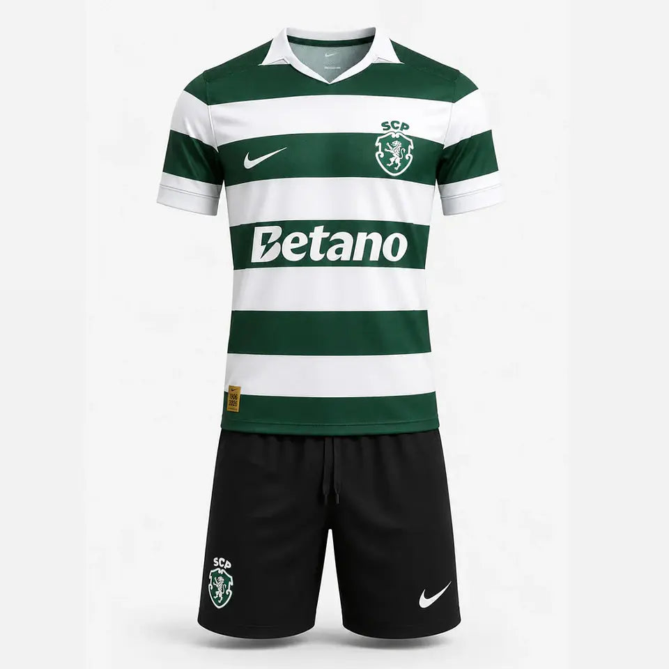 Kit Infantil Sporting Home 26/27 - Verde e Branca