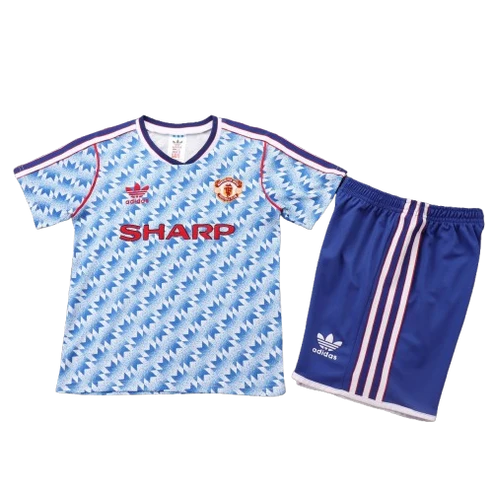 Kit infantil Manchester United Retrô Home Manga Longa 2008 - Vermelho