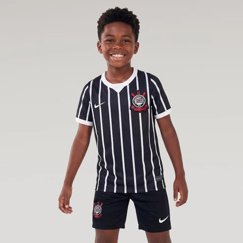 Kit Infantil Corinthians Away 26/27 - Preto e Branco