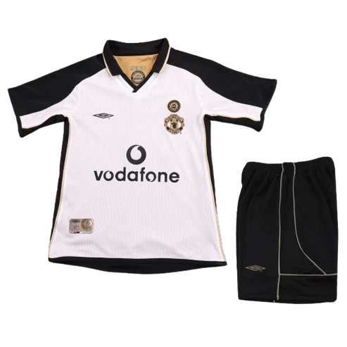 Kit infantil Manchester United Retrô Third 01/02  - Branco