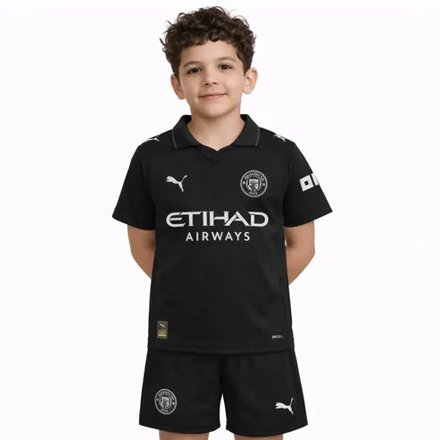 Kit Infantil Manchester City Third 25/26 - Preto