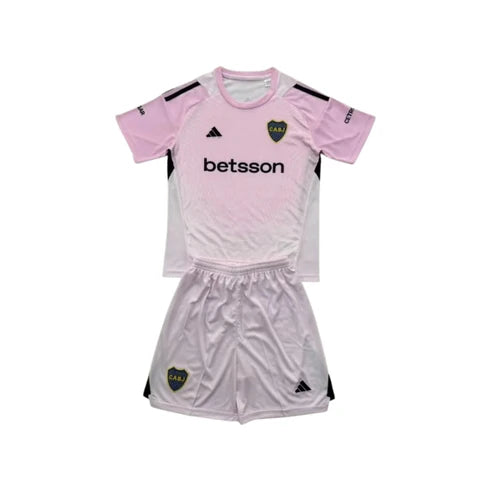 Kit Infantil Boca JRS Goleiro 25/26 - Rosa