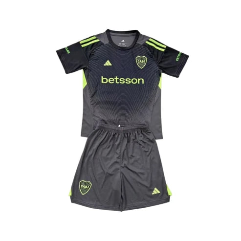 Kit Infantil Boca JRS Goleiro 25/26 - Cinza Escuro