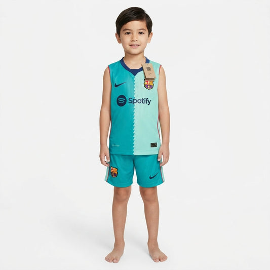 Kit Infantil Regata Barcelona Third 26/27 - Verde Claro