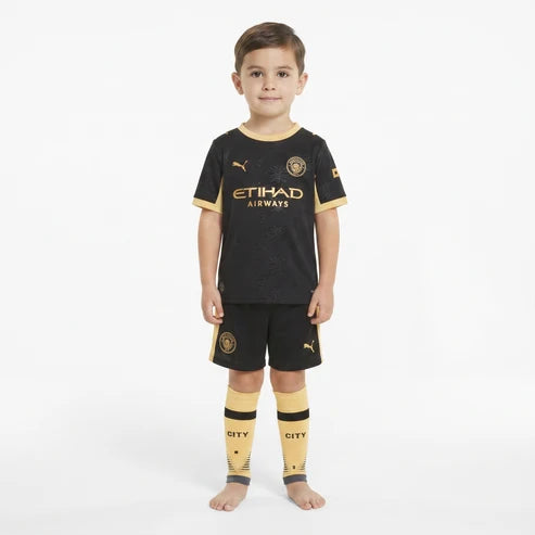 Kit Infantil Manchester City Away 26/27 - Preta