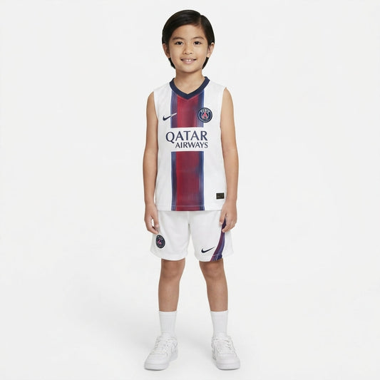 Kit Infantil Regata PSG Away 26/27 - Branca e Vermelho