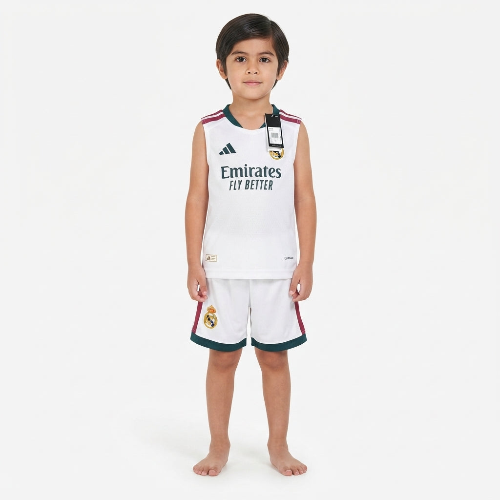 Kit Infantil Regata Real Madrid Home 26/27 - Branco