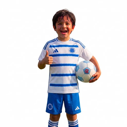 Kit Infantil Cruzeiro Away 25/26 - Branco e Azul