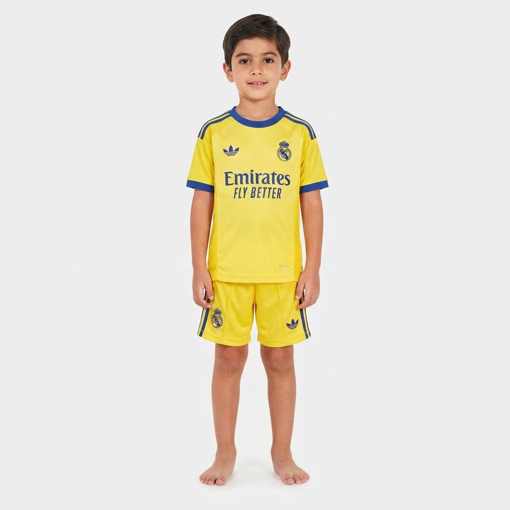 Kit Infantil Real Madrid Goleiro 26/27 - Amarelo