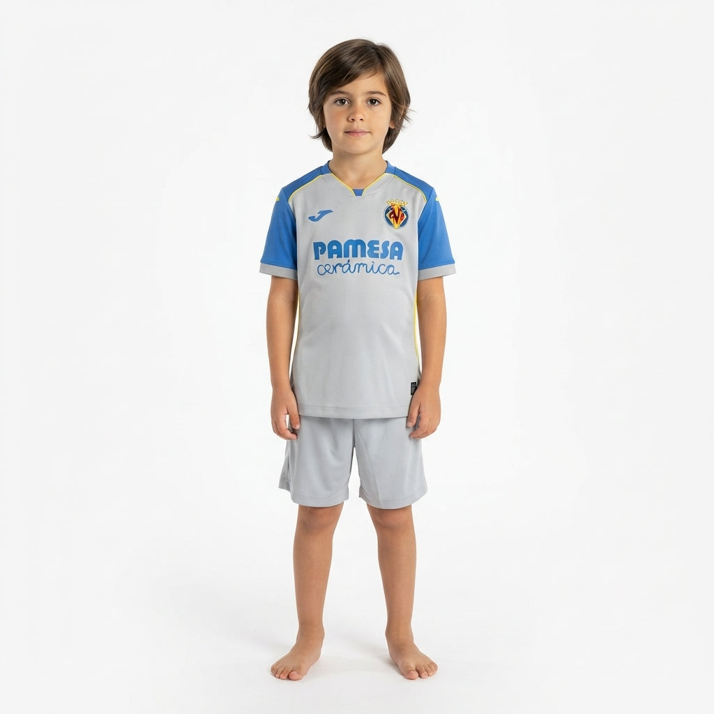 Kit Infantil Villareal Away 26/27  - Cinza
