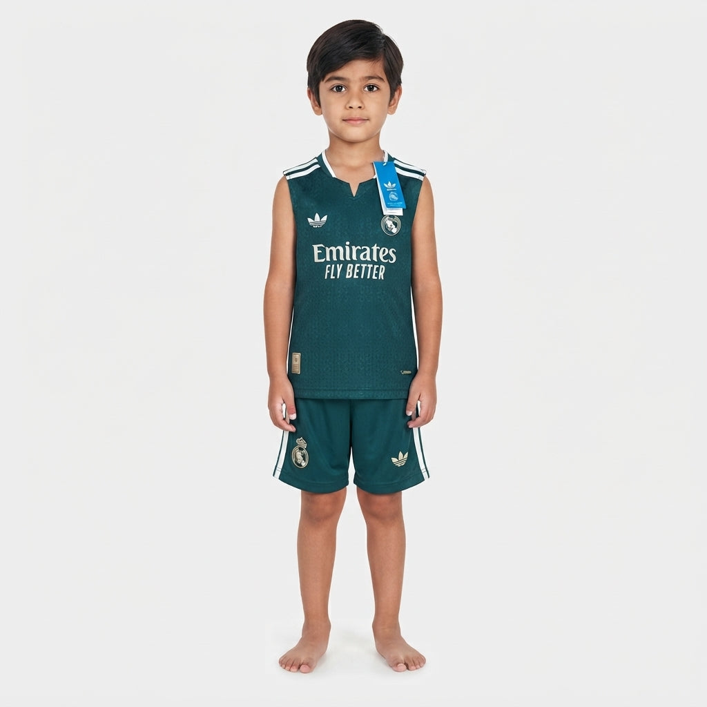 Kit Infantil Regata Real Madrid Away 26/27 - Verde