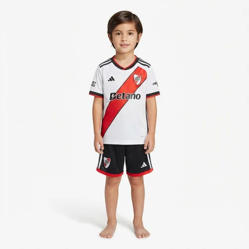 Kit Infantil River Plate Home 26/27 - Branco e Vermelho