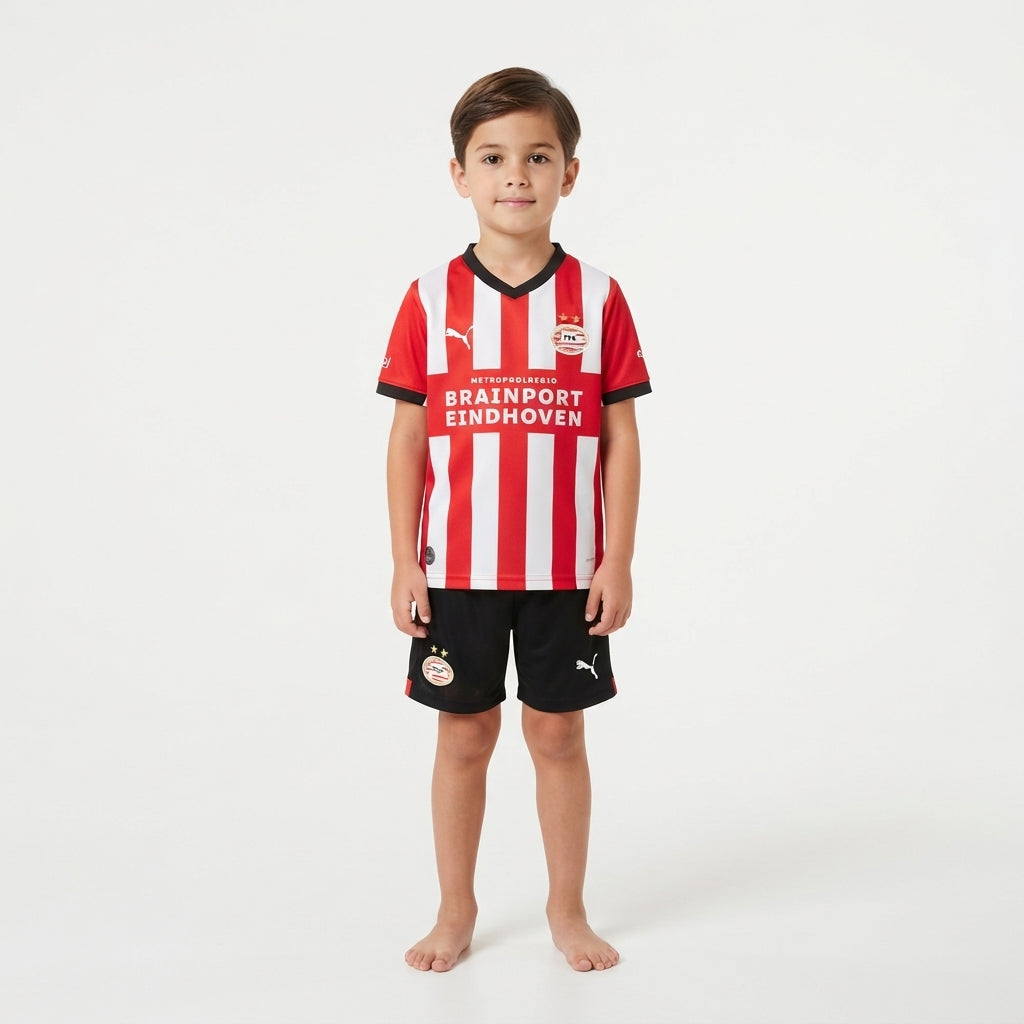 Kit Infantil PSV Home 26/27  - Vermelho e Branco