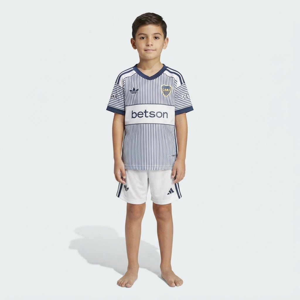 Kit Infantil Boca JRS Away 26/27  - Branca