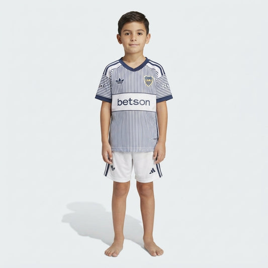 Kit Infantil Boca JRS Away 26/27  - Branca