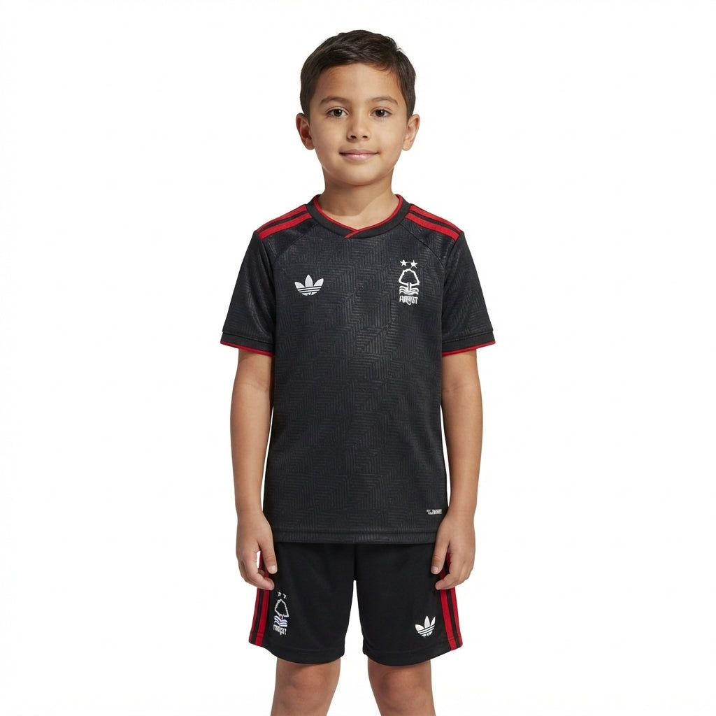 Kit Infantil Nottingham Forest Away 26/27 - Verde Escuro